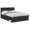 vidaXL Cadru de pat cu headboard Negru 160 x 200 cm Lemn prelucrat