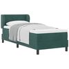 vidaXL Pat cu arcuri cu headboard Verde &icirc;nchis 80 x 200 cm Catifea