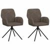 vidaXL Scaune de dining rotative 2 pcs Piele Suedată Sintetică