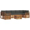 vidaXL Set de canapele de exterior cu pernă 8 pcs Natural și Antracit