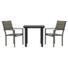 vidaXL Set mobilier de grădină, 3 piese, negru, textilenă și oțel