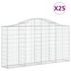 vidaXL Coșuri gabion arcuite 25 buc, 200x30x100/120 cm fier galvanizat