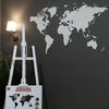 MiMi Innovations Decor perete harta lumii Luxury alb 130x78 cm lemn