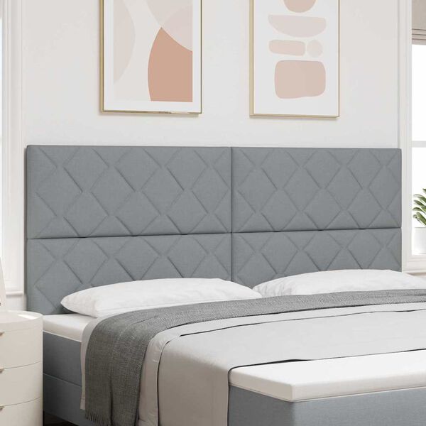 vidaXL Tăblie cap cu headboard Gri deschis 200 cm Piele artificială