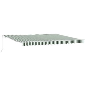 vidaXL Copertină retractabilă Verde și alb 450 x 350 x 165 cm
