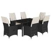 vidaXL Set mobilier de grădină cu perne, 7 piese, negru, poliratan
