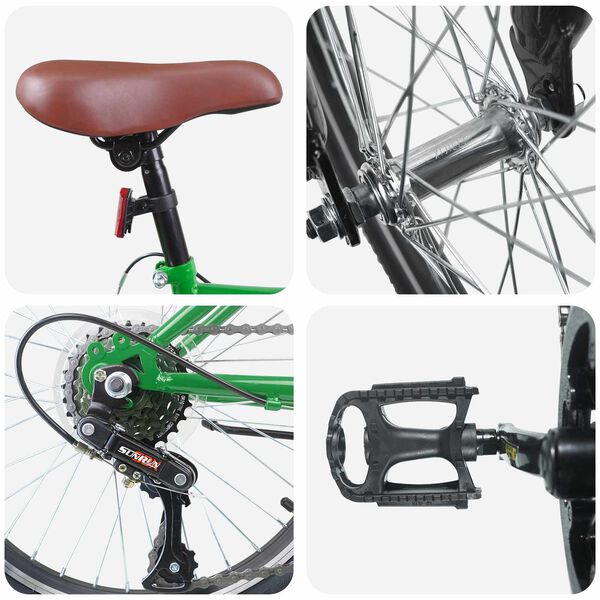 vidaXL Bicicletă pentru Copii 20 Inci 6-Speed pentru 6-11 ani Verde