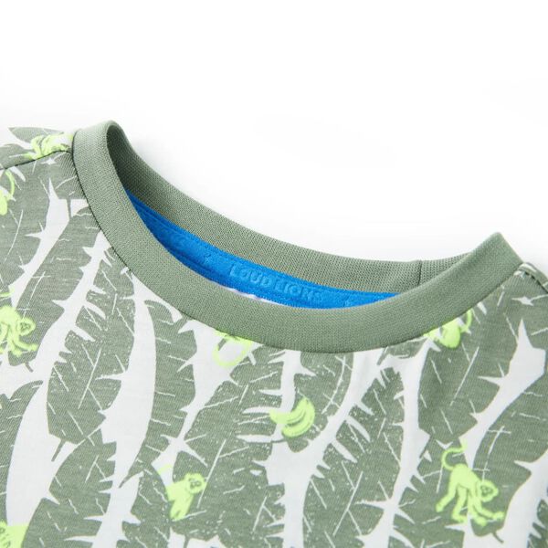 Tricou pentru copii, ecru și iederă închisă, 92