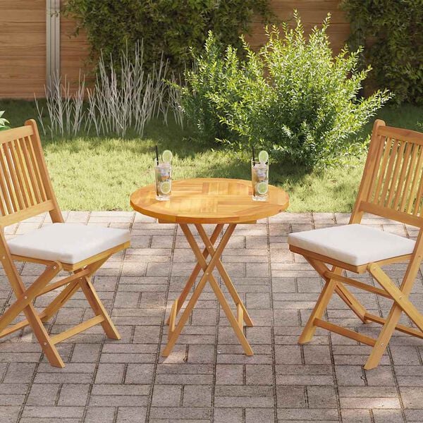 vidaXL Blat de masă rotund, 70 cm, lemn masiv de tec, 2,5 cm