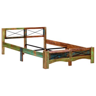 vidaXL Cadru de pat, 140 x 200 cm, lemn masiv reciclat