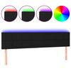 vidaXL Tăblie de pat cu LED, negru, 160x5x78/88 cm, textil