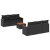vidaXL Set canapele de grădină cu perne, 7 piese, negru, poliratan