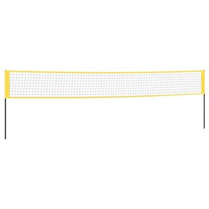 vidaXL Plasă de badminton, galben și negru, 600x155 cm, țesătură PE