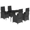 vidaXL Set mobilier de grădină cu perne, 5 piese, negru, poliratan