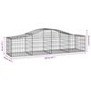 vidaXL Coșuri gabion arcuite 4 buc, 200x50x40/60 cm, fier galvanizat