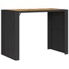 vidaXL Masă bar grădină blat lemn acacia negru 145x80x110 cm poliratan
