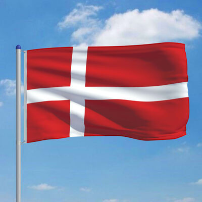 vidaXL Steag Danemarca și stâlp din aluminiu, 6 m