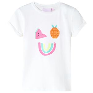 vidaXL Tricou pentru copii, ecru, 116