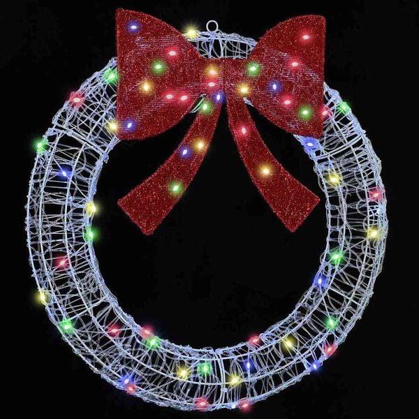 vidaXL Coroană cu 60 LED Multicolour 76 x 8.5 x 76 cm Acril