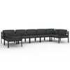 vidaXL Set mobilier de grădină cu perne, 7 piese, antracit, aluminiu