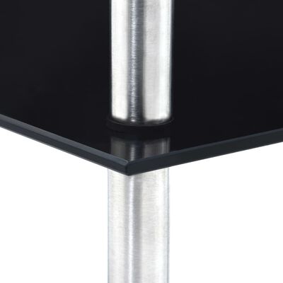 vidaXL Raft cu 5 niveluri, negru, 30 x 30 x 130 cm, sticlă securizată