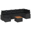 vidaXL Set de canapele pentru grădină 8 buc. Negru Rattan poli
