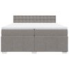 vidaXL Pat box spring cu saltea, gri taupe, 200x200 cm, textil