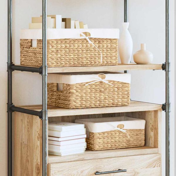 vidaXL Coșuri de depozitare 3 pcs natural 40 x 30 x 18 cm