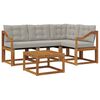vidaXL Set de canapele de exterior 5 buc. Gri natural și deschis