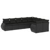 vidaXL Set mobilier de grădină cu perne, 9 piese, negru, poliratan