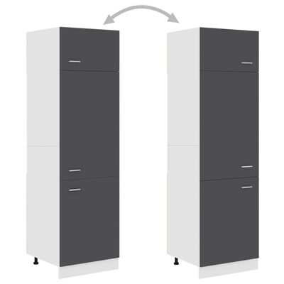 vidaXL Dulap pentru frigider, gri, 60 x 57 x 207 cm, PAL