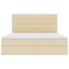 vidaXL Pat cu saltea și LED cu saltea Creme 180 x 200 cm Poliester
