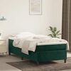 vidaXL Pat box spring cu saltea, verde &icirc;nchis, 80x200 cm, catifea