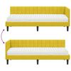 vidaXL Cadru de pat colțar cu saltea cu headboard 2 pcs Galben Catifea