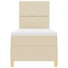 vidaXL Pat cu arc LED cu saltea cu headboard Crem 80 x 200 cm țesătură