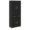 vidaXL Bufet Stejar Negru 69,5 x 34 x 180 cm Lemn prelucrat
