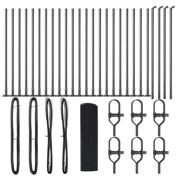 vidaXL St&acirc;lp de gard. Gri 50 x 0,8 m (plasă de 16 x 16 mm) Oțel și PVC