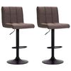 vidaXL Scaune de bar, 2 buc., gri taupe, material textil