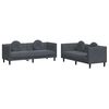 vidaXL Set canapea cu perne, 2 piese, gri &icirc;nchis, catifea
