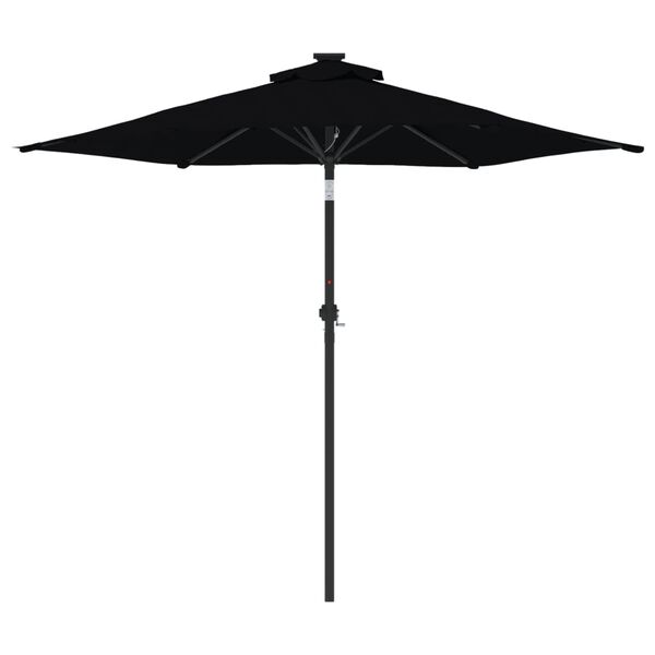 vidaXL Umbrelă soare de grădină st&acirc;lp din oțel, negru, 225x225x212 cm