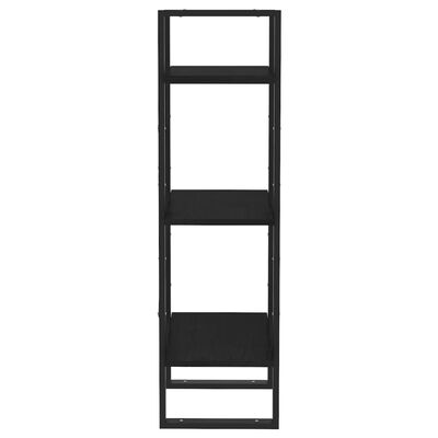 vidaXL Bibliotecă cu 3 rafturi, negru, 40x30x105 cm, lemn masiv de pin
