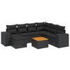 vidaXL Set mobilier de grădină cu perne, 8 piese, negru, poliratan
