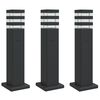 vidaXL Lămpi exterioare de podea cu priză, 3 buc. negru 50 cm aluminiu