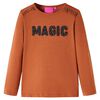 Tricou pentru copii cu m&acirc;neci lungi, coniac, 116