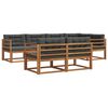 vidaXL Set de canapele de exterior cu pernă 7 pcs Natural și Antracit