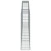 vidaXL Coșuri gabion arcuite 15 buc. 400x30x120/140 cm fier galvanizat