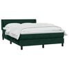vidaXL Pat box spring cu saltea, verde &icirc;nchis, 160x210 cm, catifea