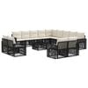 vidaXL Set de canapele pentru grădină 14 pcs Negru și Alb crem