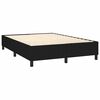 vidaXL Pat box spring cu saltea, negru, 140x190 cm, textil