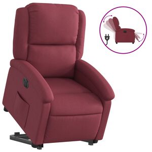 vidaXL Fotoliu electric rabatabil cu ridicare, roșu vin, textil